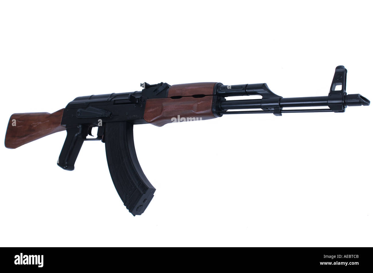 cut out of an kalashnikov ak47 assault rifle gun Stock Photo