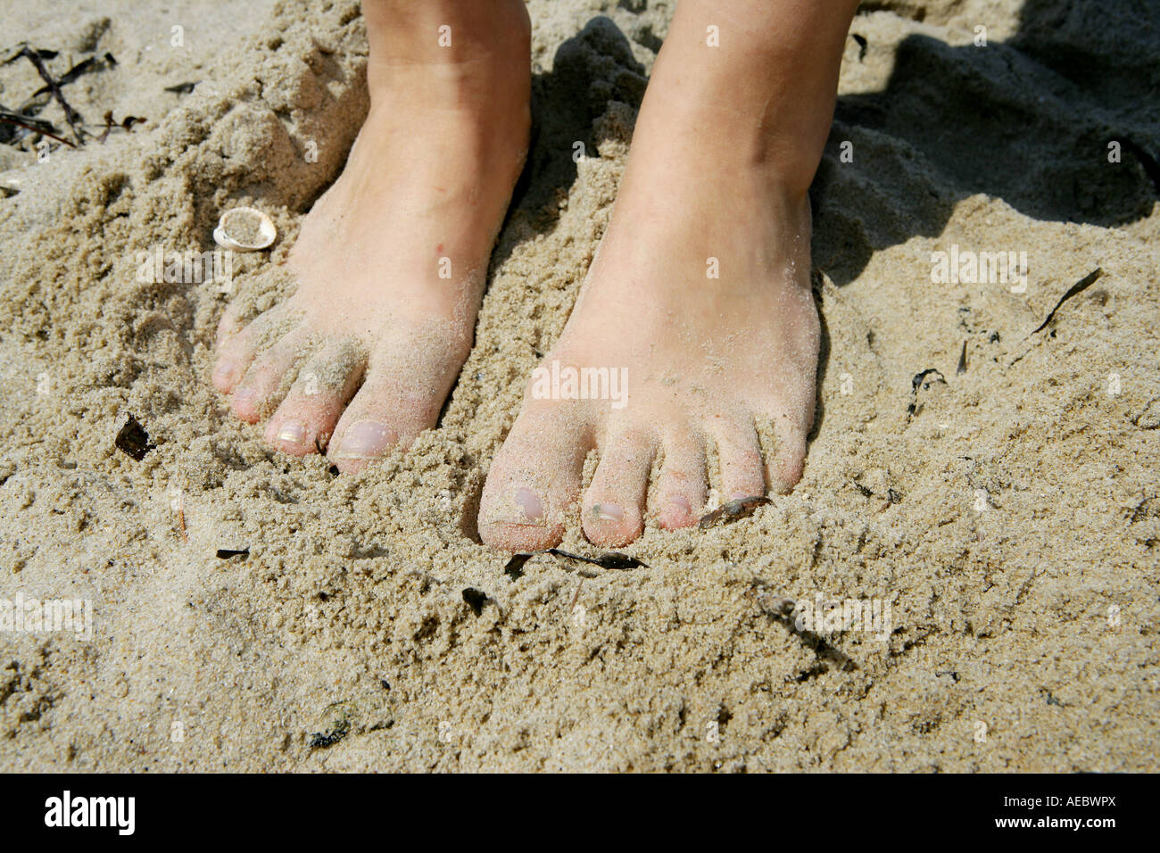 Sandy Feet Model Released Stock Photo - Alamy