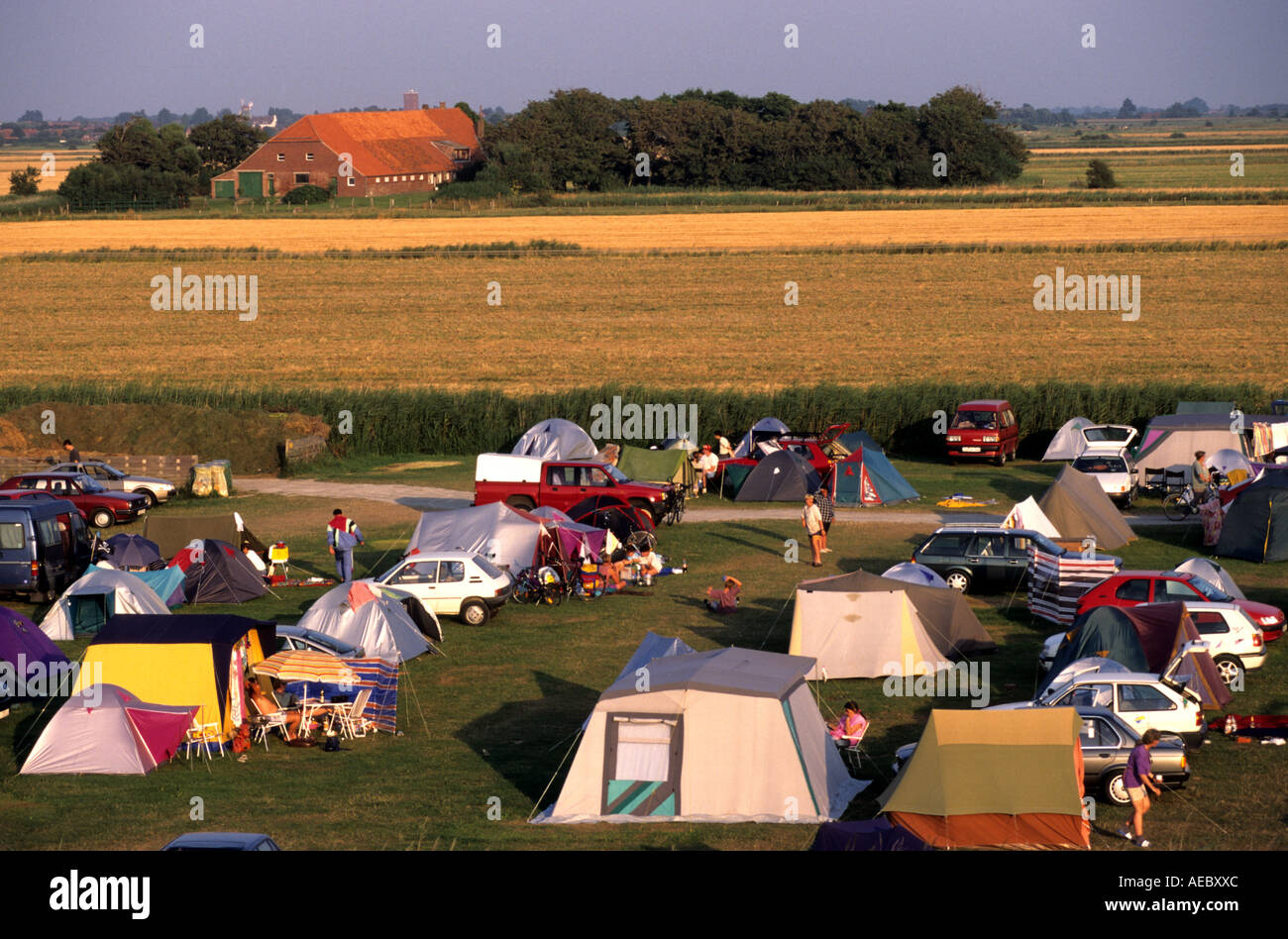 Germany Ost friesland tourisme Sea Beach Wadden   Shallows camping Campground german Stock Photo