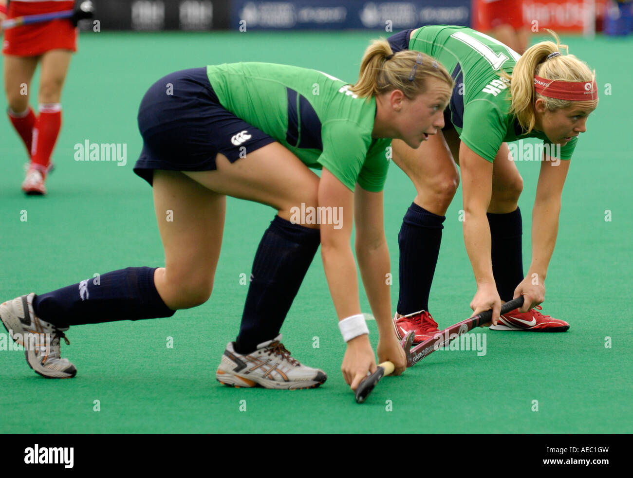 Irish players concentrate at the European Hockey Championships held in