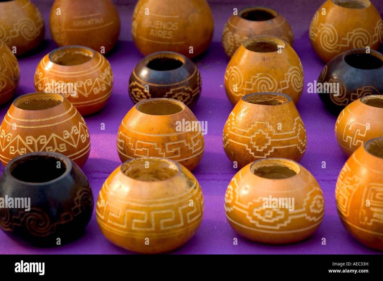 Mate Gourds Argentina.. Stock Photo