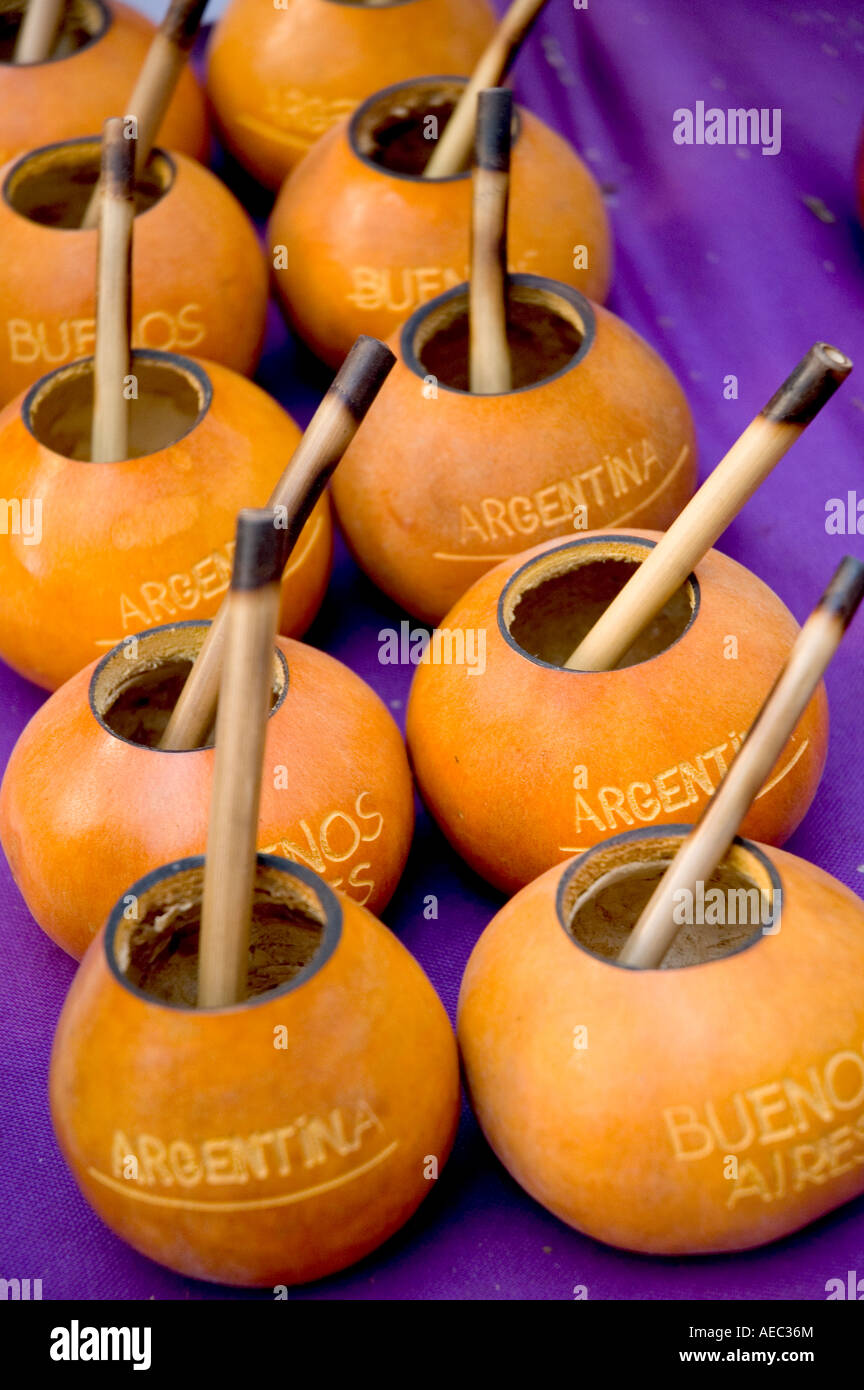 Mate Gourds Argentina. Stock Photo