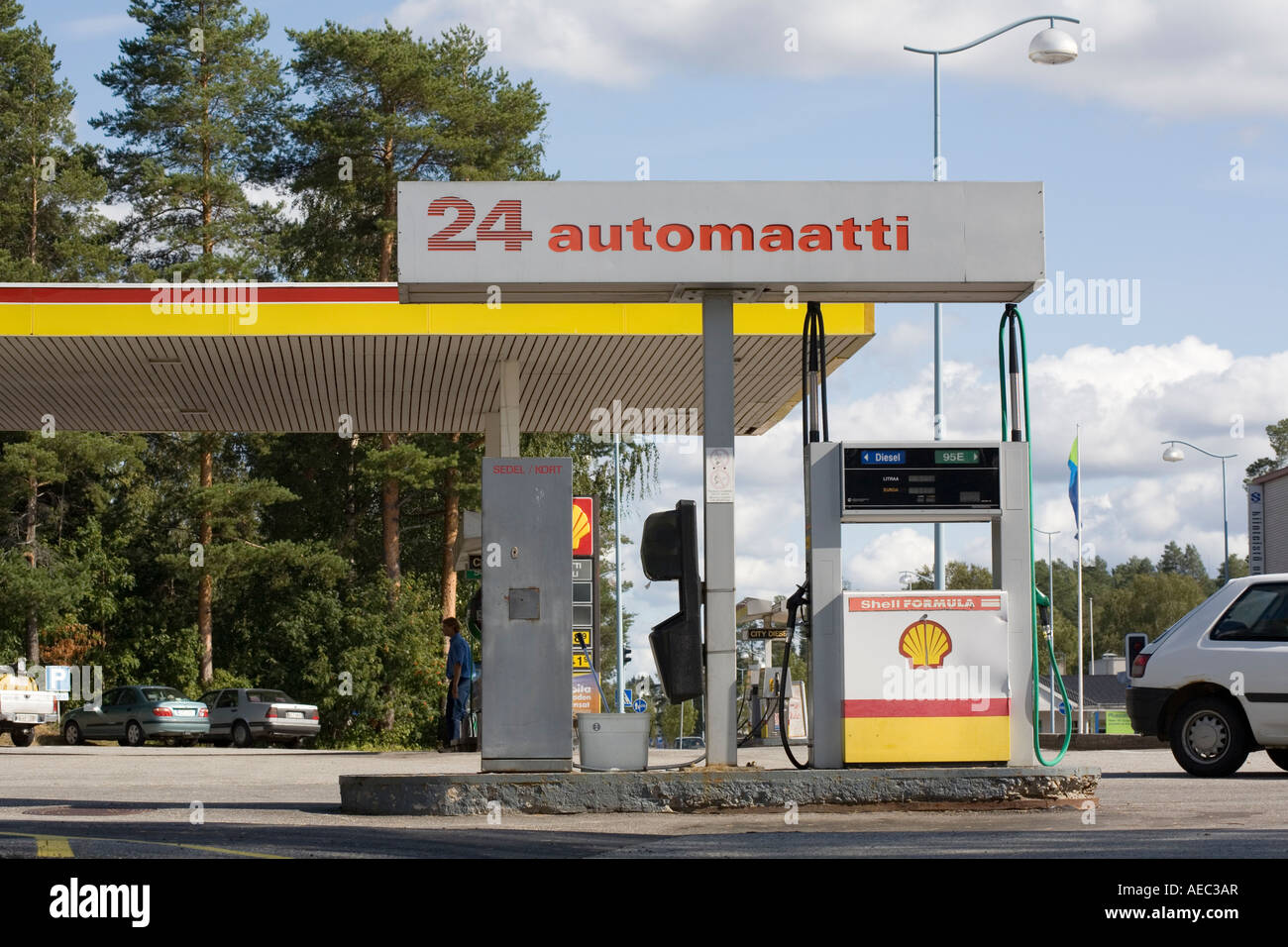 gas station Finland Europe Stock Photo Alamy