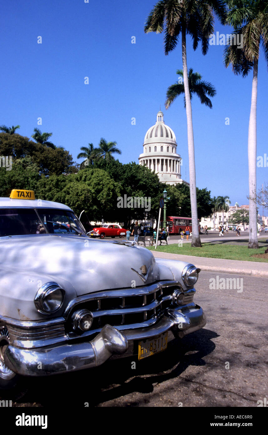 Havana Cars old timer Transport Taxi Classic American Public Transport Vintage Car Stock Photo