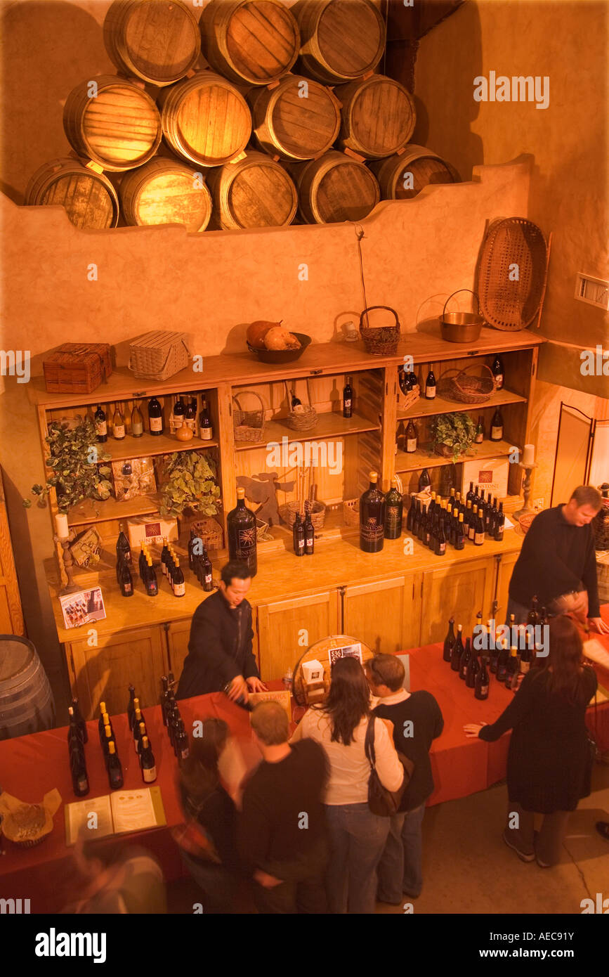 wine tasting room at Sunstone Winery Santa Ynez Valley near Santa Barbara California Stock Photo