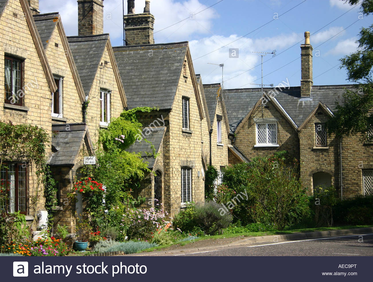Duke Of Bedford Cottages Thorney Cambridgeshire England Stock