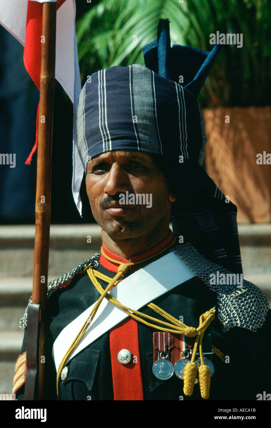 Ceremonial guard at Military Academy at Poona India Stock Photo