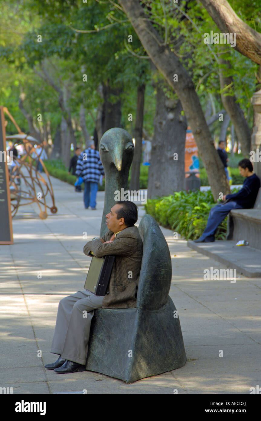Eye-catching seating abounds along Paseo de la Reforma in Mexico City Stock Photo