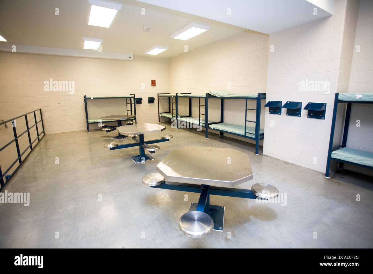 Newly constructed cell pod at county jail Saline County Sheriff s Office Wilber Nebraska USA April 19 2007 Stock Photo