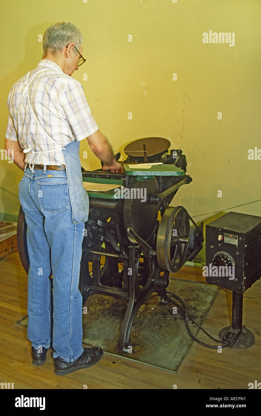 Print shop at Commercial Complex, Old City Park, Dallas, Texas, USA Stock Photo