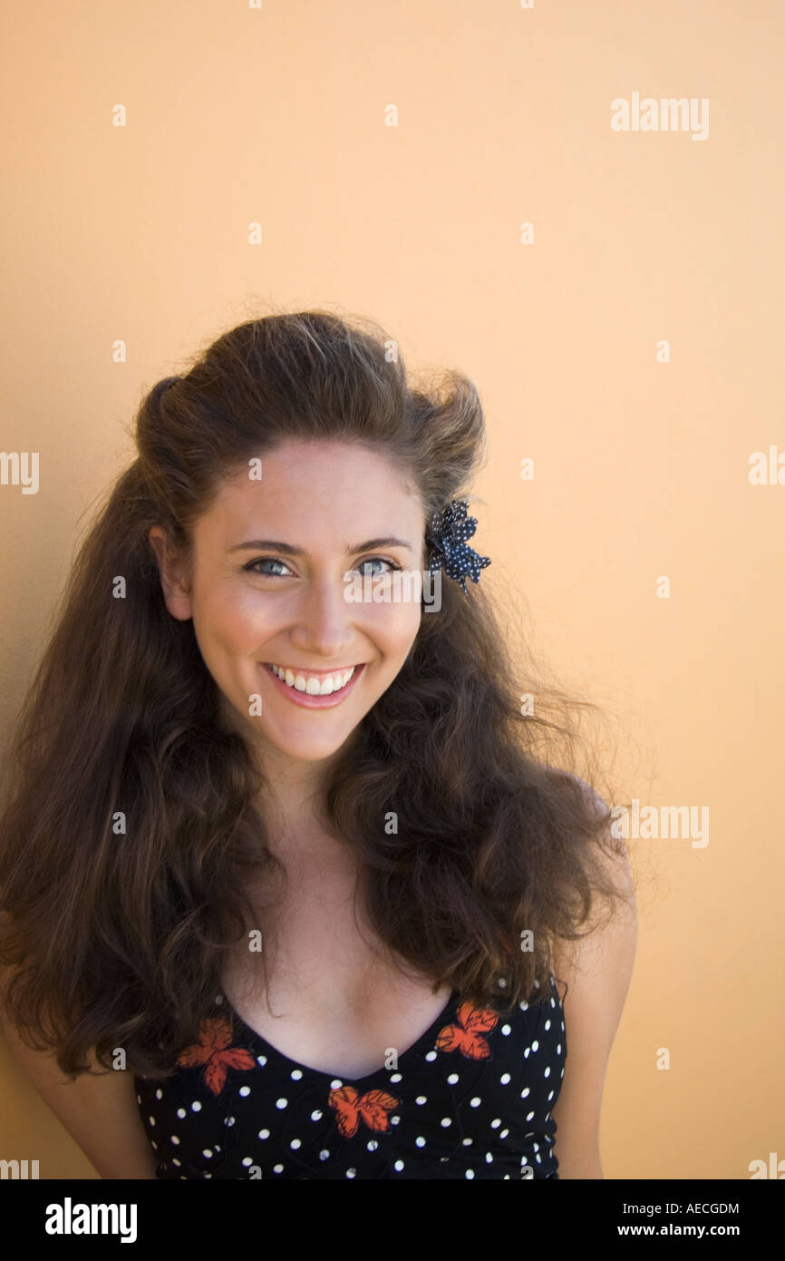 Close up young woman smiling Stock Photo - Alamy
