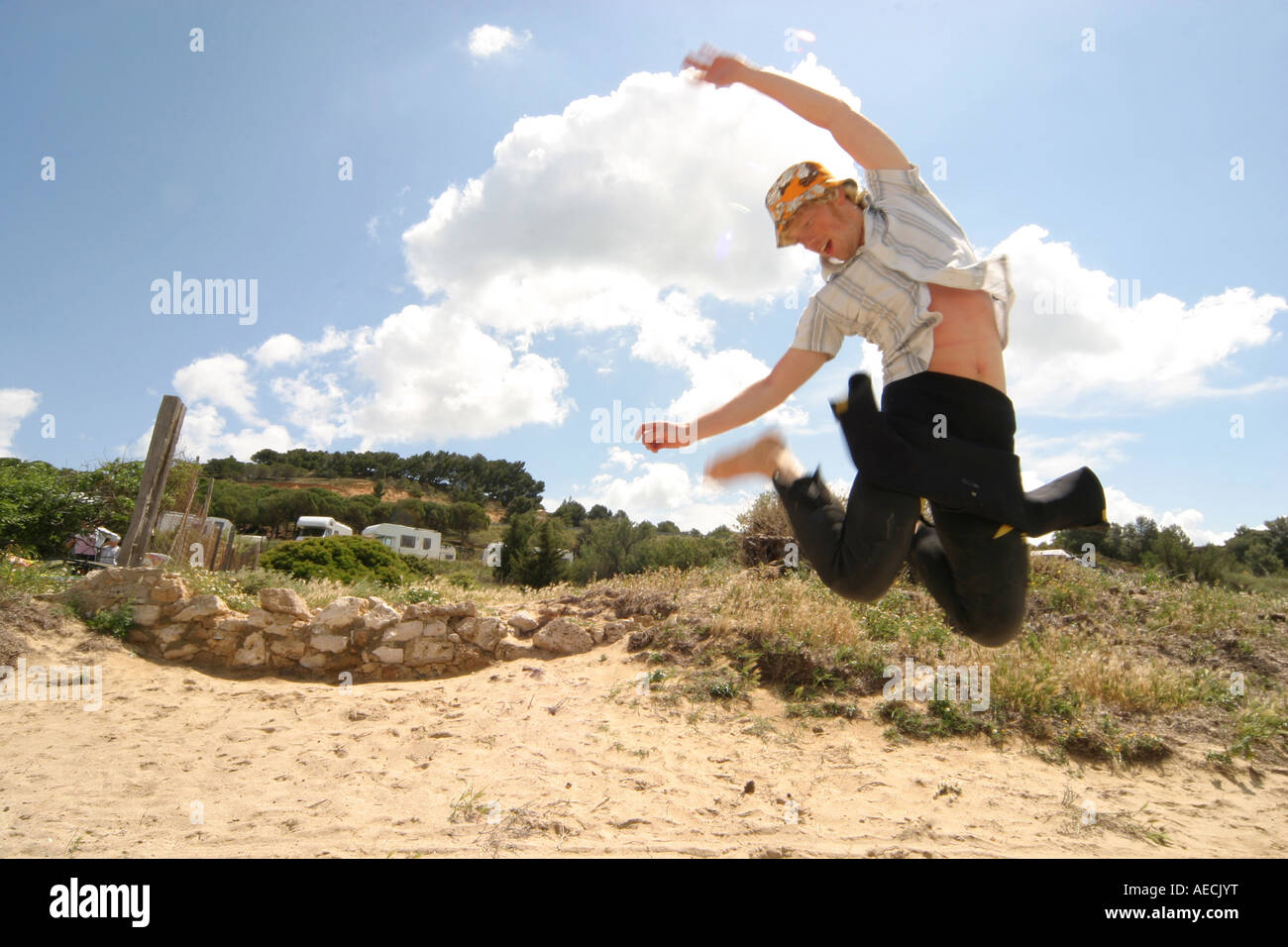 man cutting a caper Stock Photo Alamy