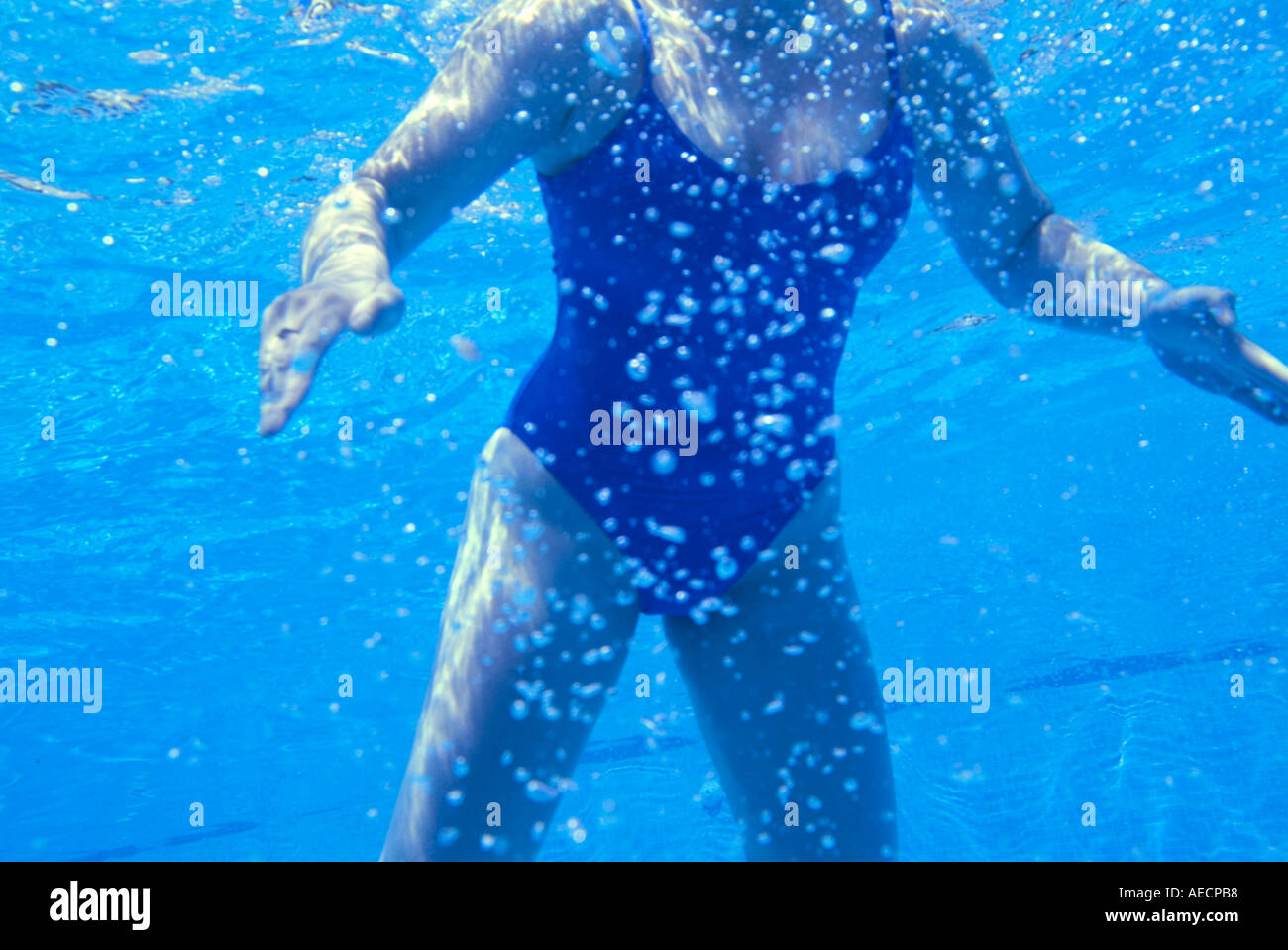 woman swimming in outdoor swimming pool from underwater Stock Photo - Alamy