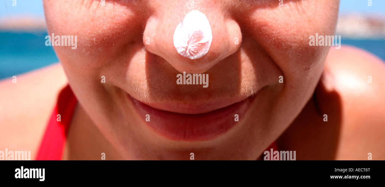 Sunscreen nose hires stock photography and images Alamy