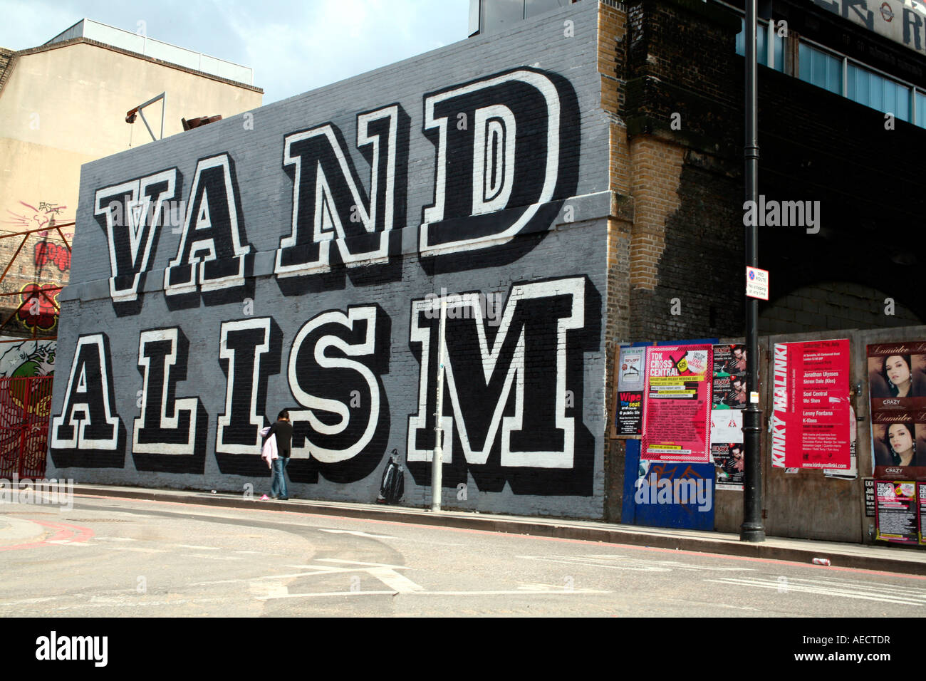 Vandalism mural by Eine, Shoreditch, London Stock Photo Alamy