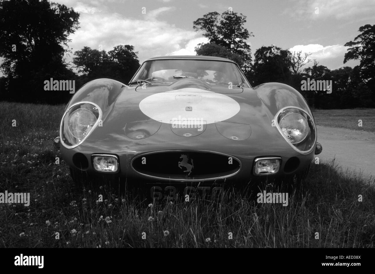 Ferrari 250GTO Berlinetta. Introduced 1962. front shot view angle aspect perspective headon head on low wide dramatic Stock Photo