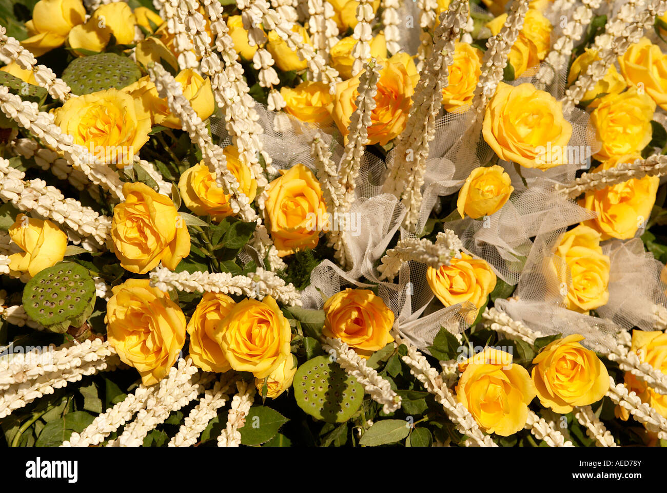 Fake yellow roses Stock Photo Alamy