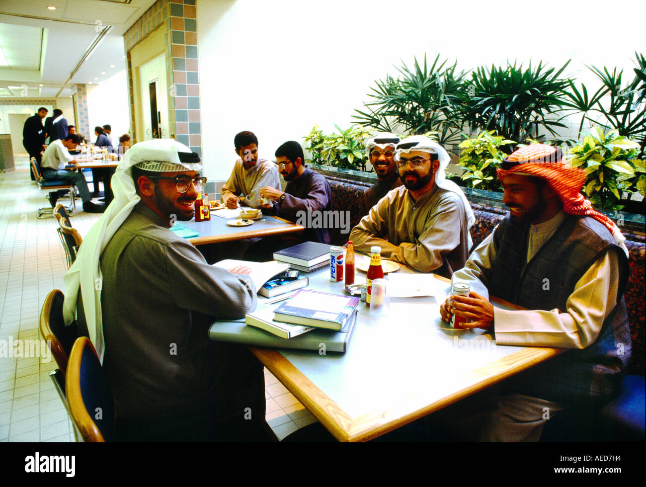 Kuwait City Kuwait University Students in Canteen Stock Photo Alamy