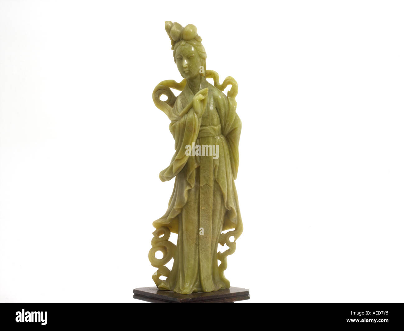 Jade Sculpture of Kuan Yin Bodhisattva of Compassion Jade is a Symbol