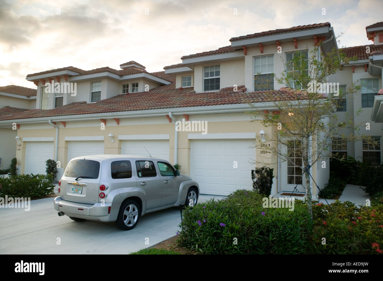 Gated community of houses and apartments in Naples Florida Stock Photo