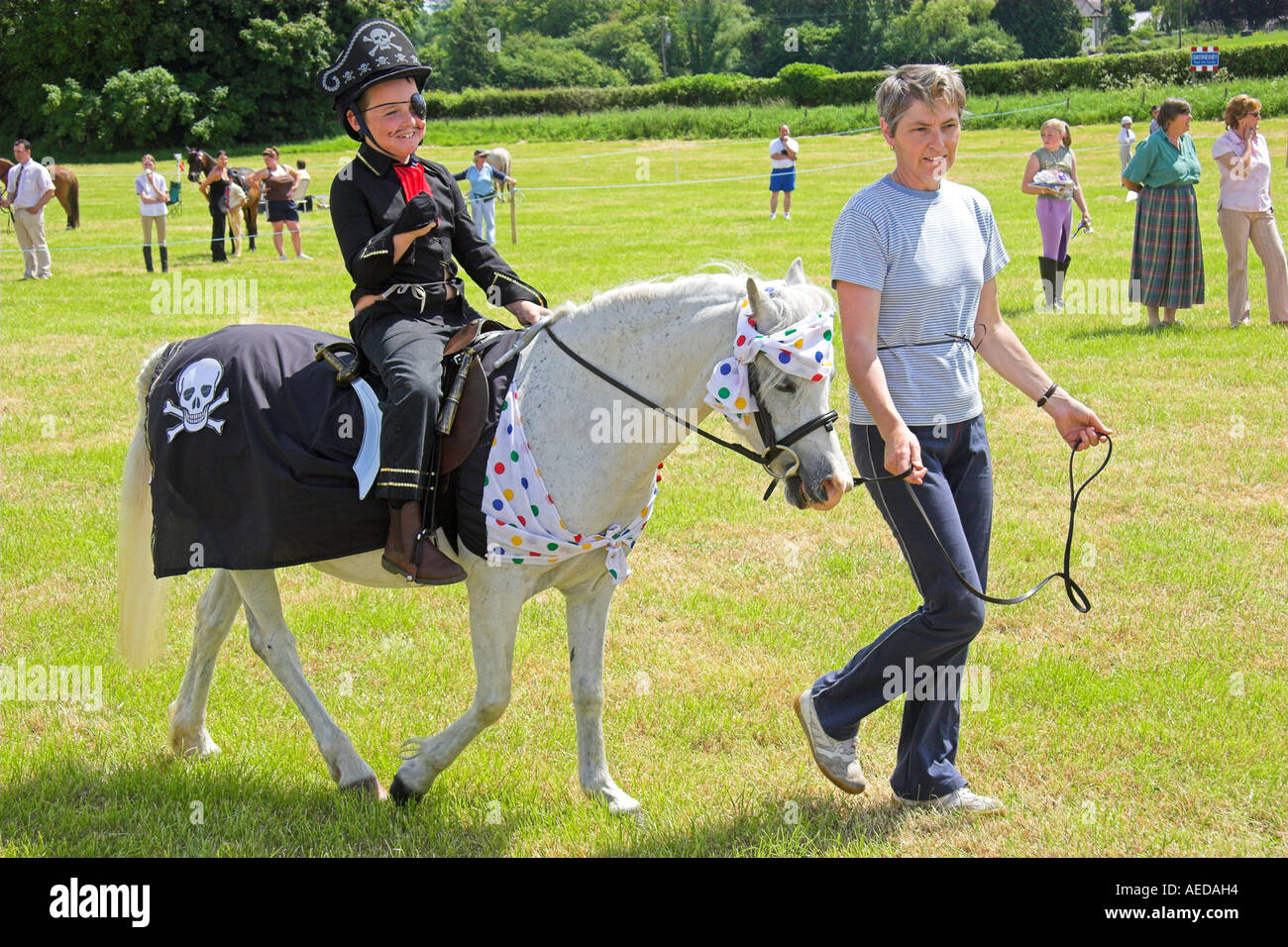 Download Young Boy Riding Pony In Costume Usk Show South East Wales Stock Photo Alamy