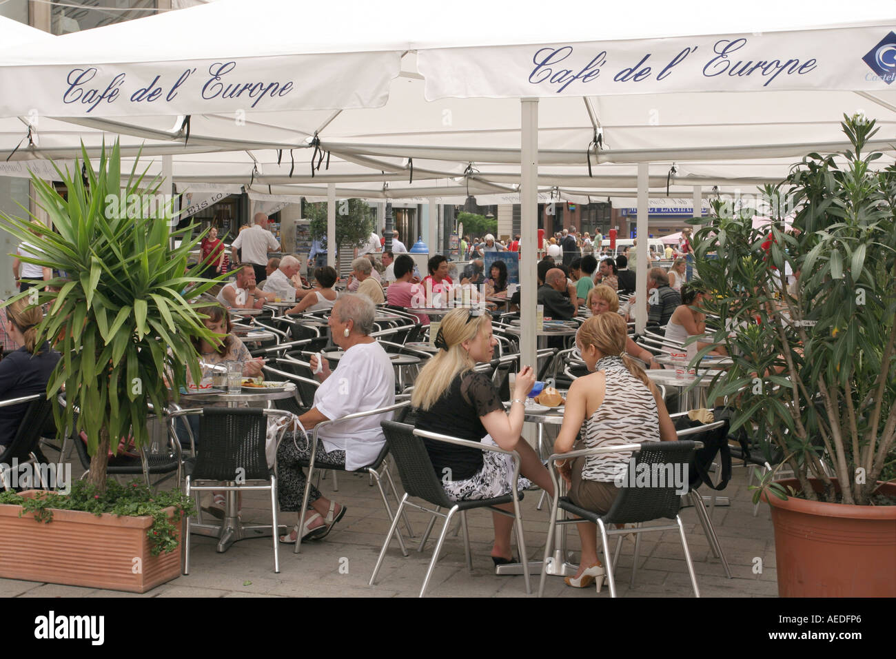 Café del' Europe, Graben, Vienna Stock Photo