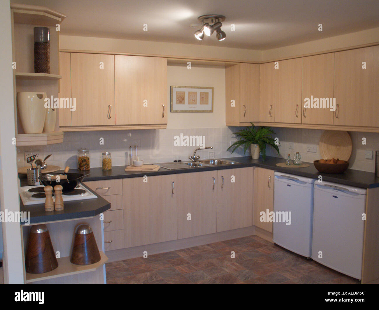 kitchen modern design cupboards [home interior] Stock Photo