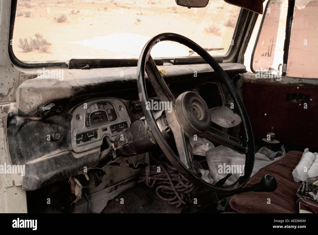 Interior Of An Old Truck Stock Photo 13651531 Alamy