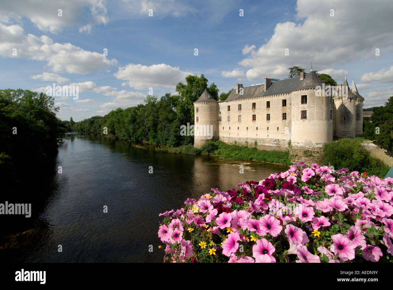 Chateau de la Guerche, river Creuse, sud Touraine, France. Stock Photo