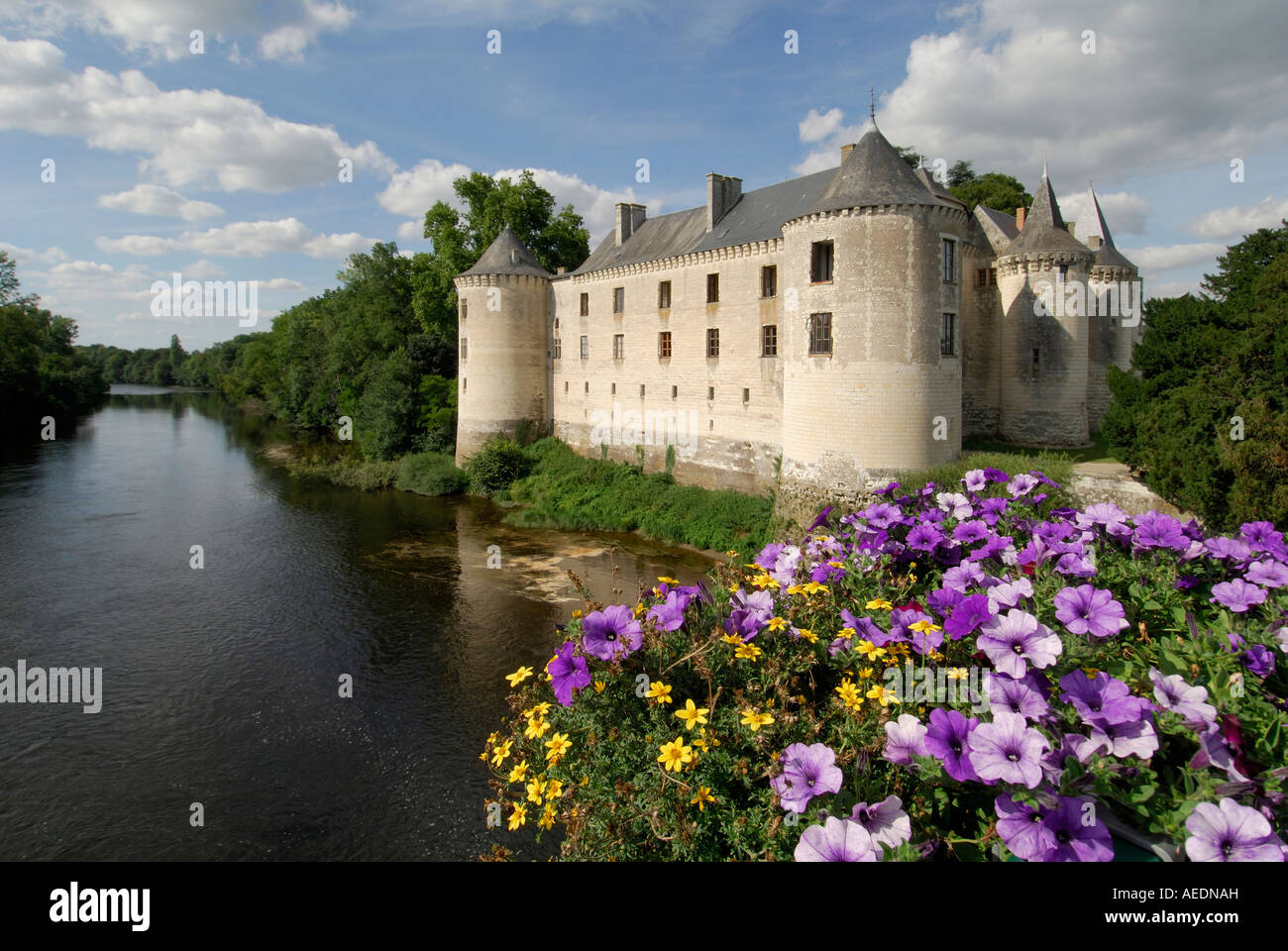 Chateau de la Guerche, river Creuse, sud Touraine, France. Stock Photo
