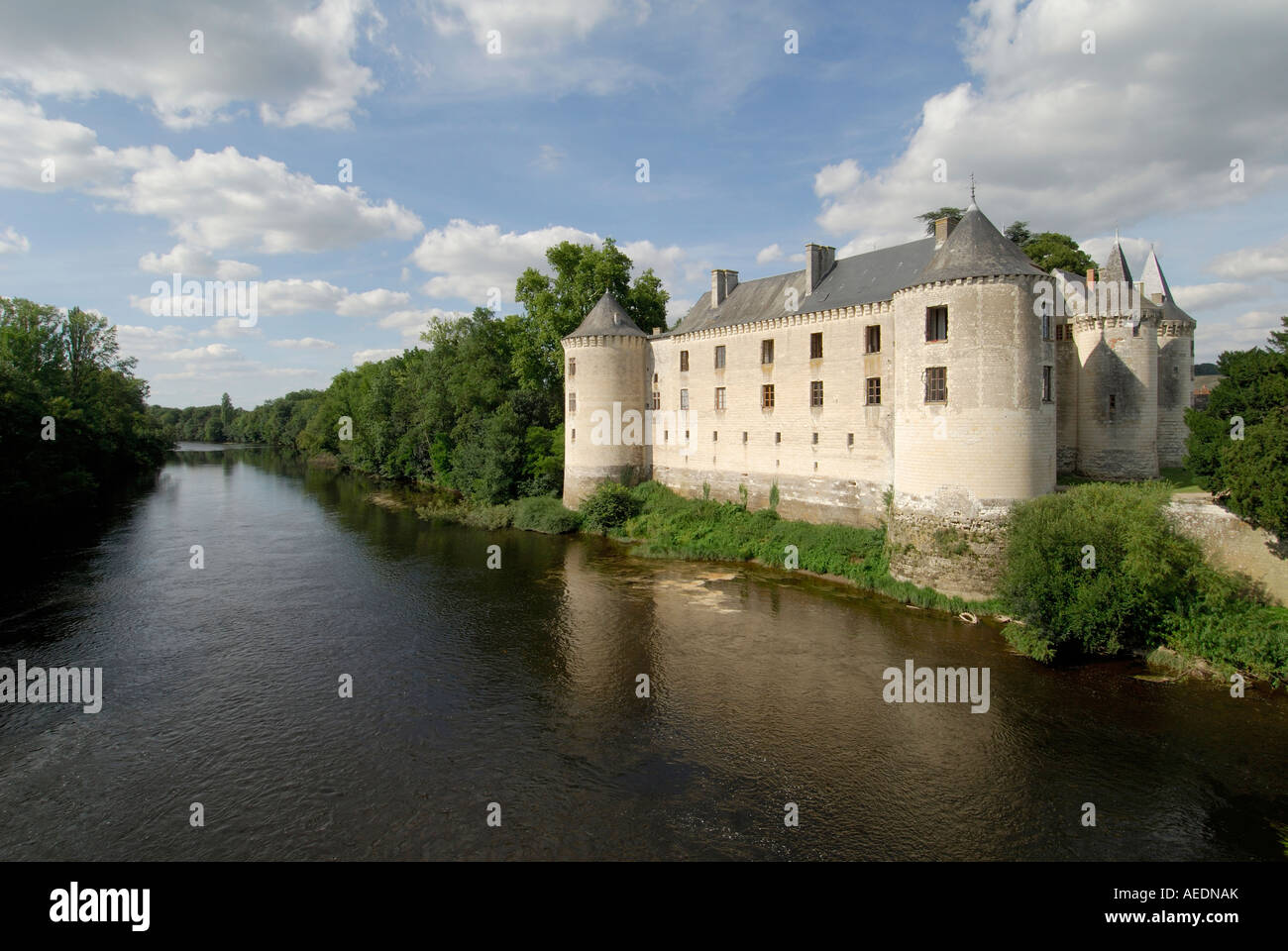 Chateau de la Guerche, river Creuse, sud Touraine, France. Stock Photo