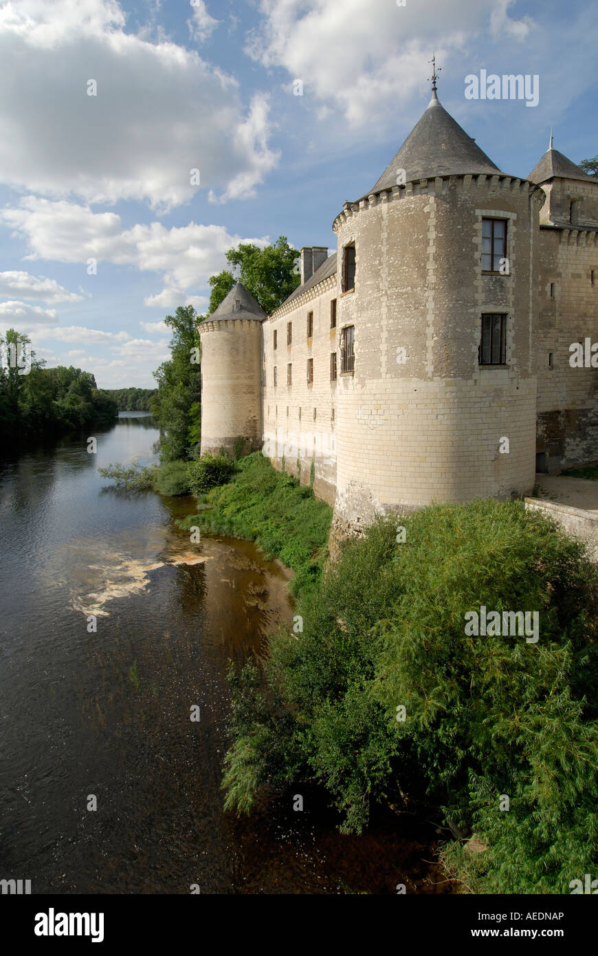 Chateau de la Guerche, river Creuse, sud Touraine, France. Stock Photo