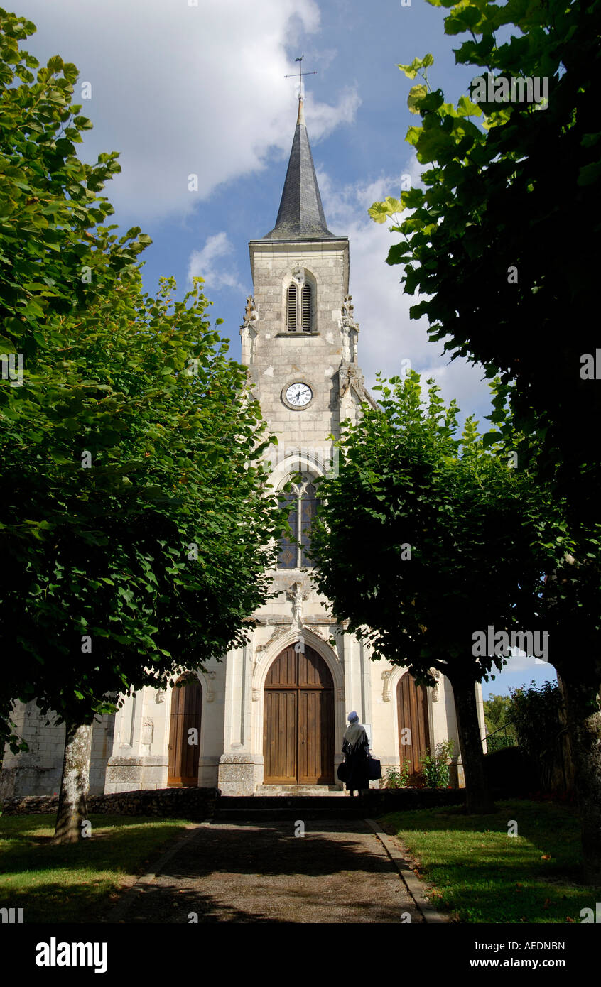 Church at Boussay, sud Touraine, France. Stock Photo
