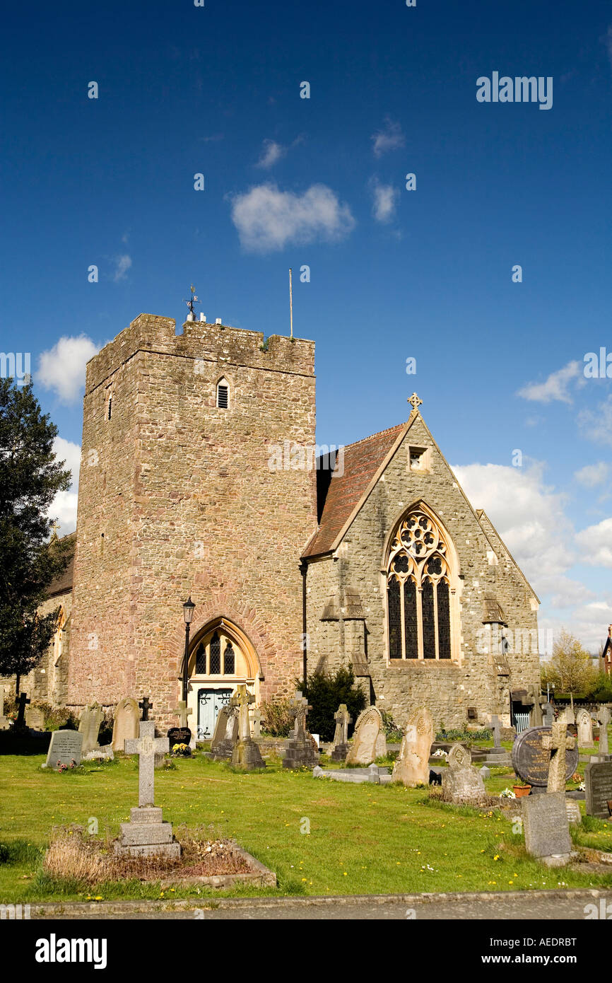 UK Wales Powys Builth Wells St Marys parish church Stock Photo
