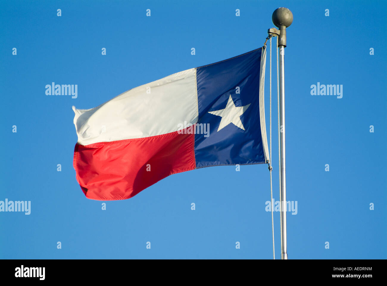 Colorful flying Texas state flag Stock Photo