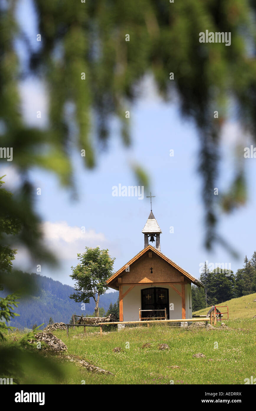 Little chapel on the slopes of the Bavarian Alps Stock Photo - Alamy
