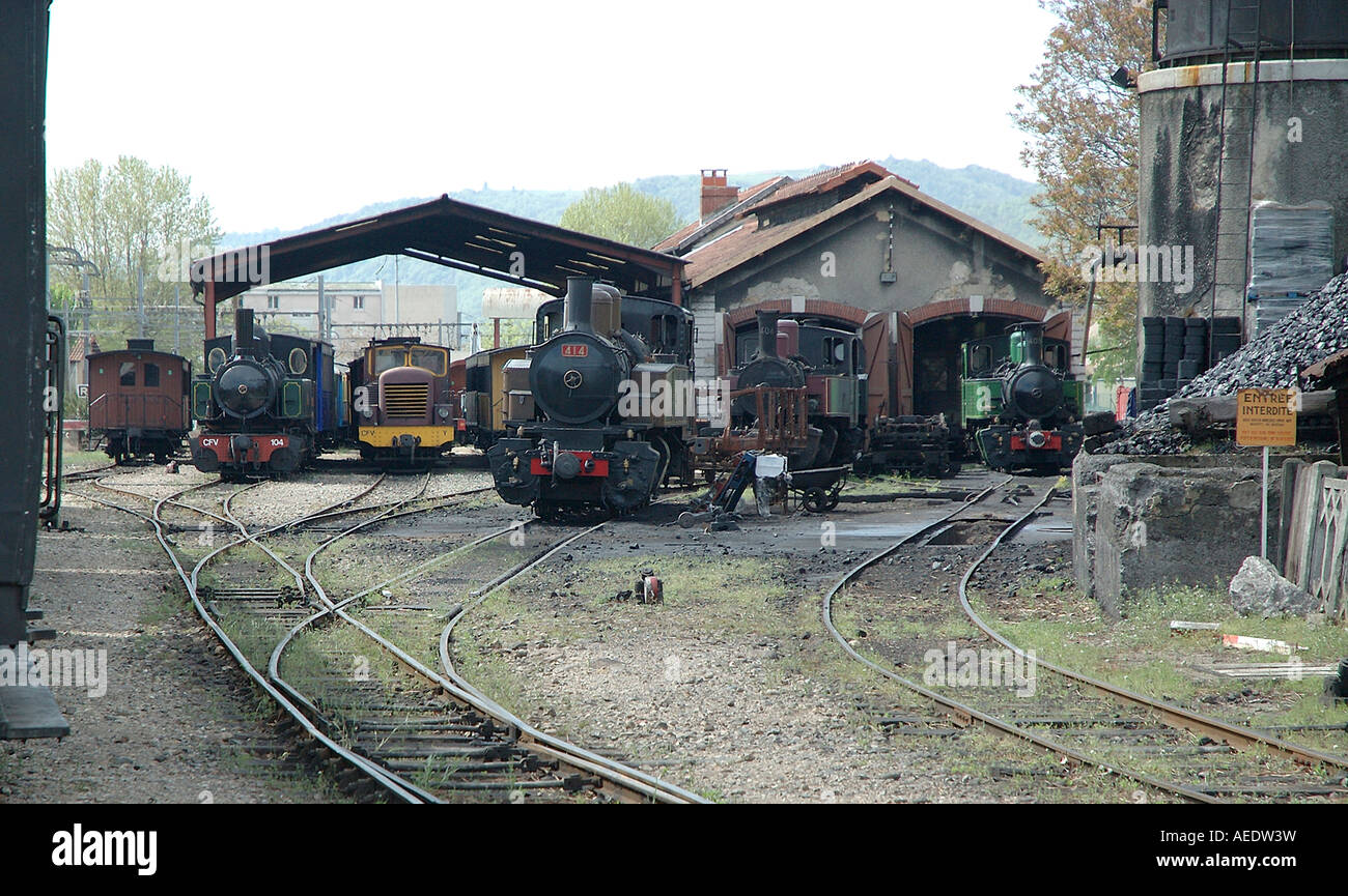 Steam engines, Chemine de Fer du Vivarais, Tournon, Ardeche, France, Europe, Tourist train