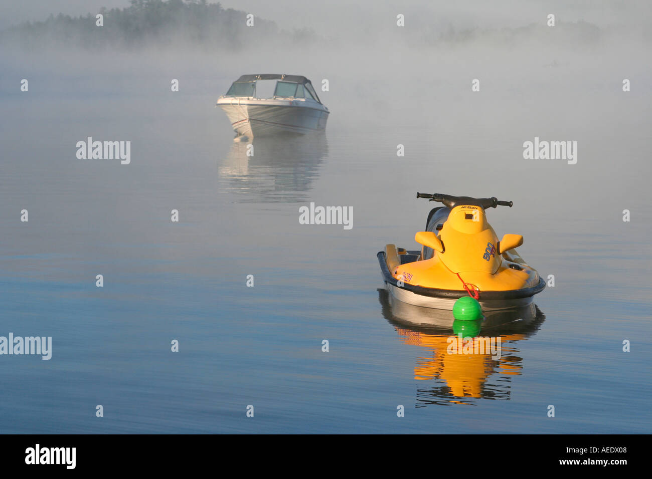 Boats moored at Raquette Lake Golden Beach Campground Adirondack State
