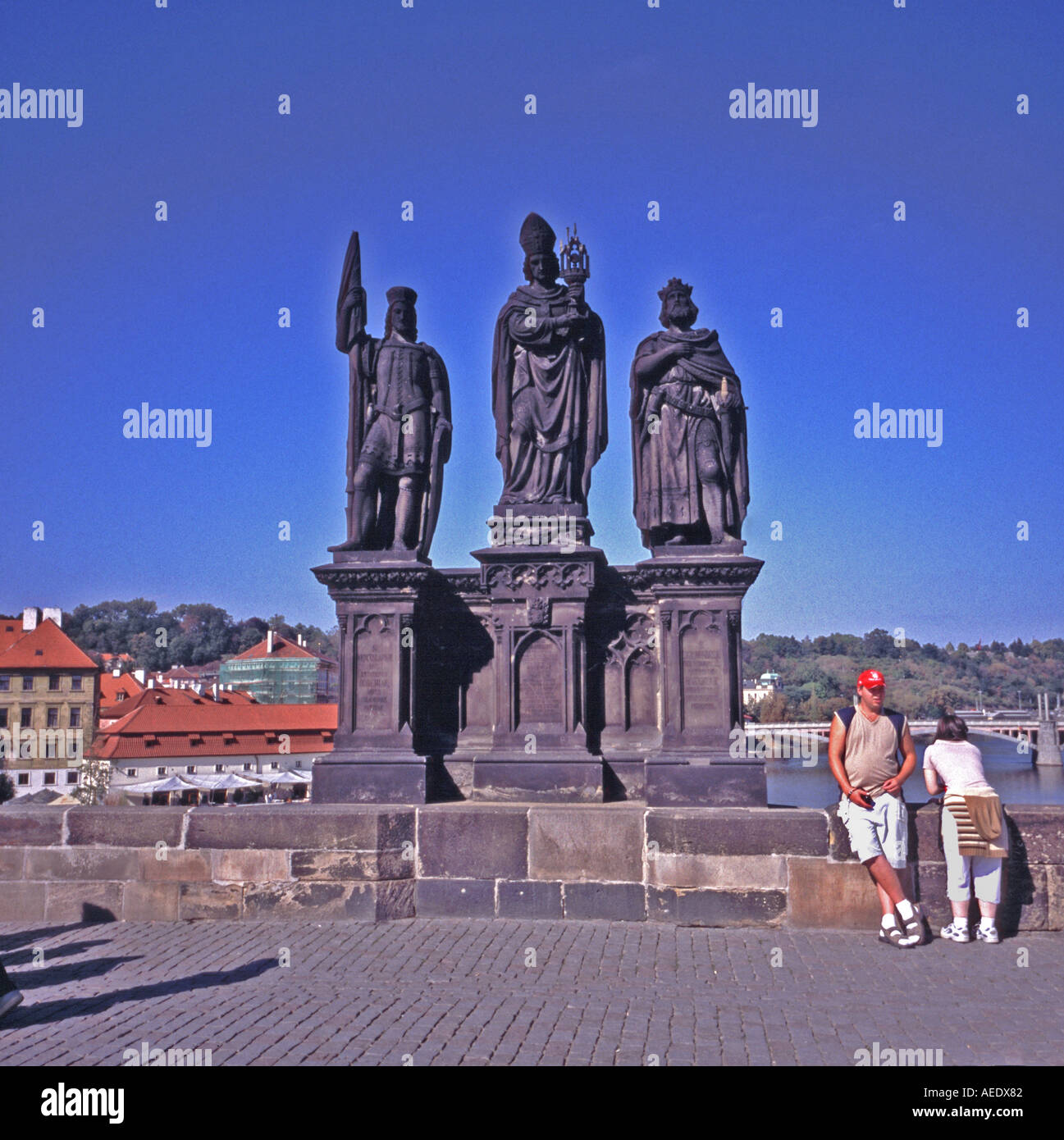 Statues On Charles Bridge Prague Stock Photo Alamy statues-on-charles-bridge-prague-stock-photo-alamy