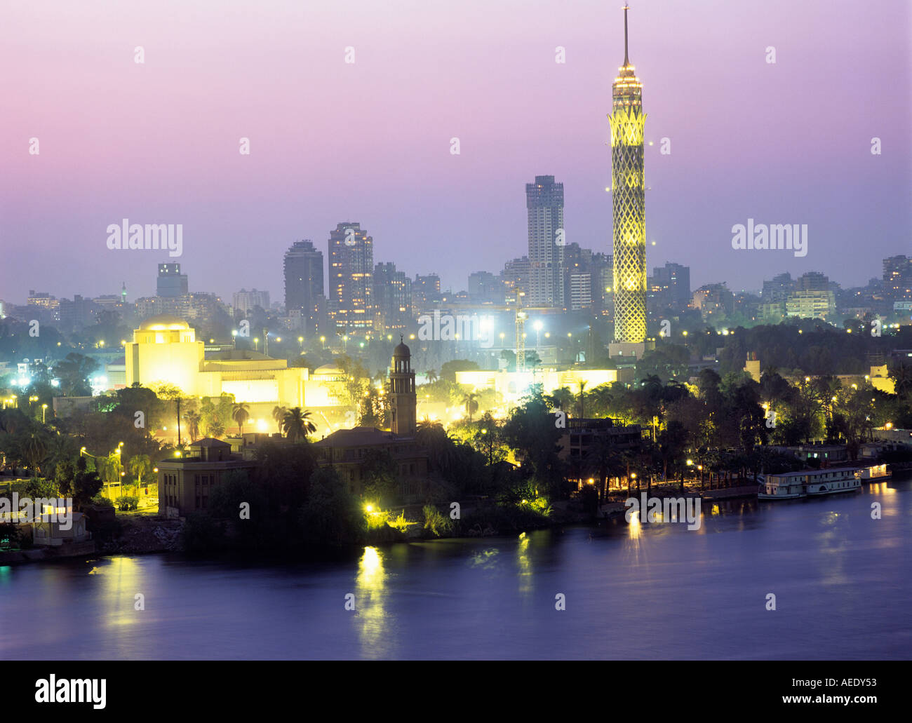 Cairo On the Nile Evening Egypt North Africa Stock Photo