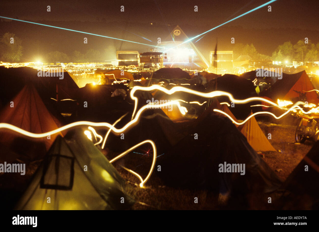 Main Pyramid Stage Glastonbury Festival Pilton  U K Europe Stock Photo