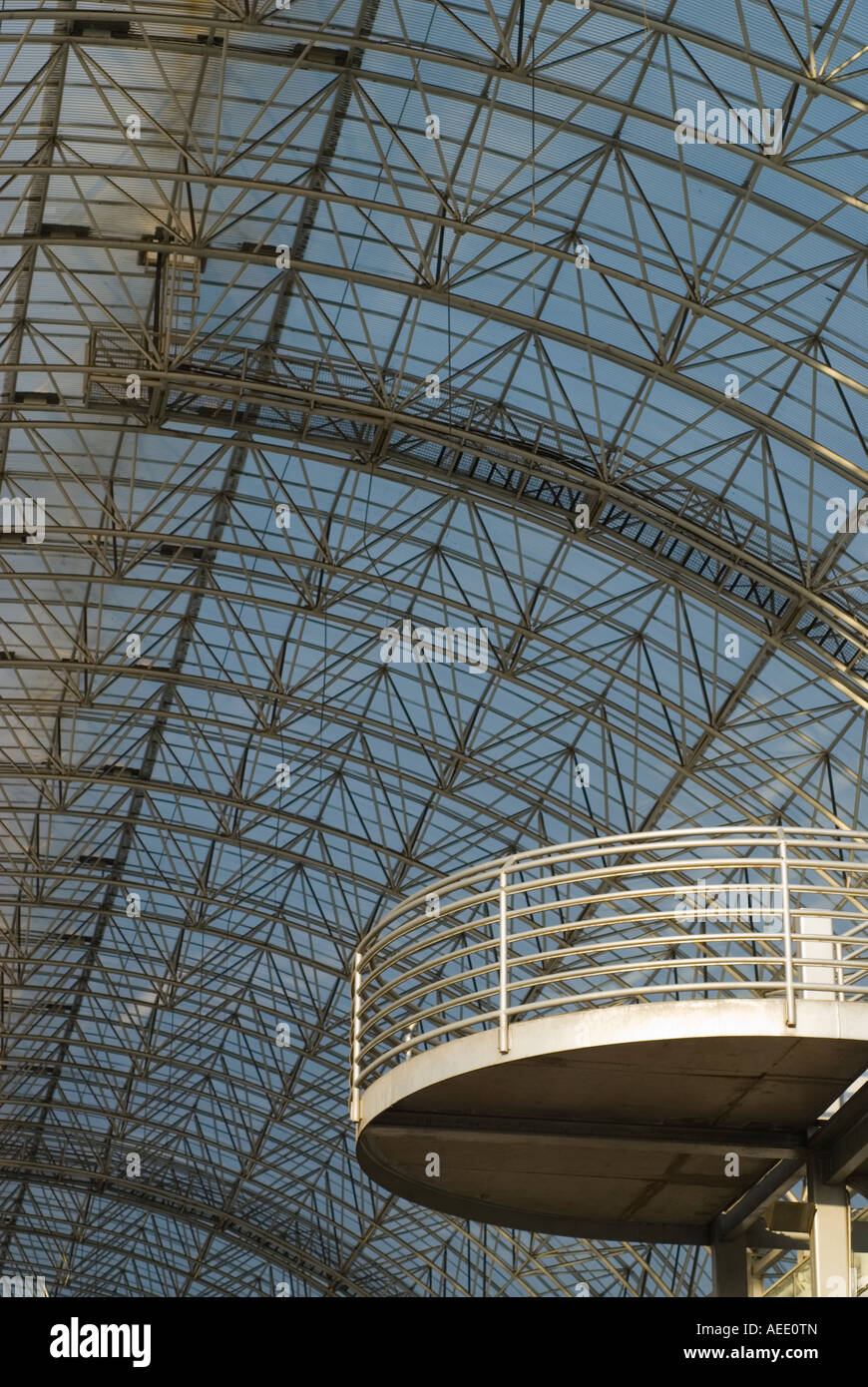 Architectural detail of a barrel vaulted truss roof. Stock Photo