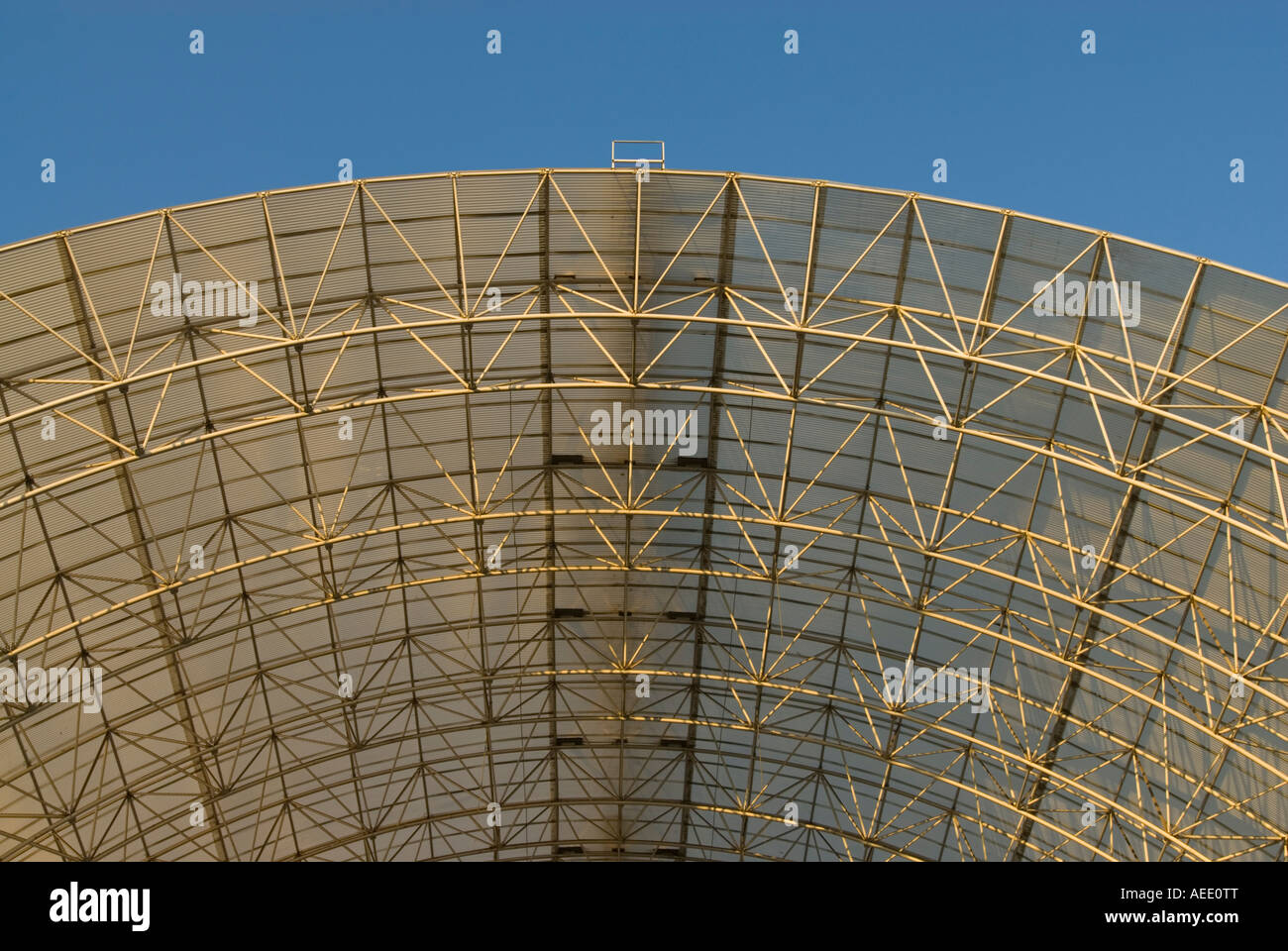 Architectural detail of a barrel vaulted truss roof. Stock Photo