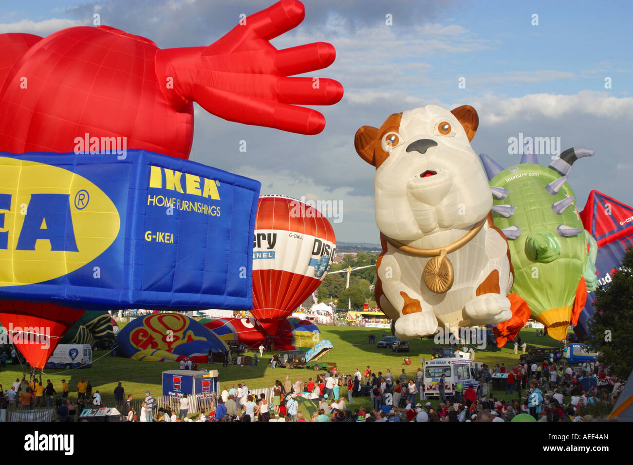 Crowds watch inflation of special shapes balloons at Bristol