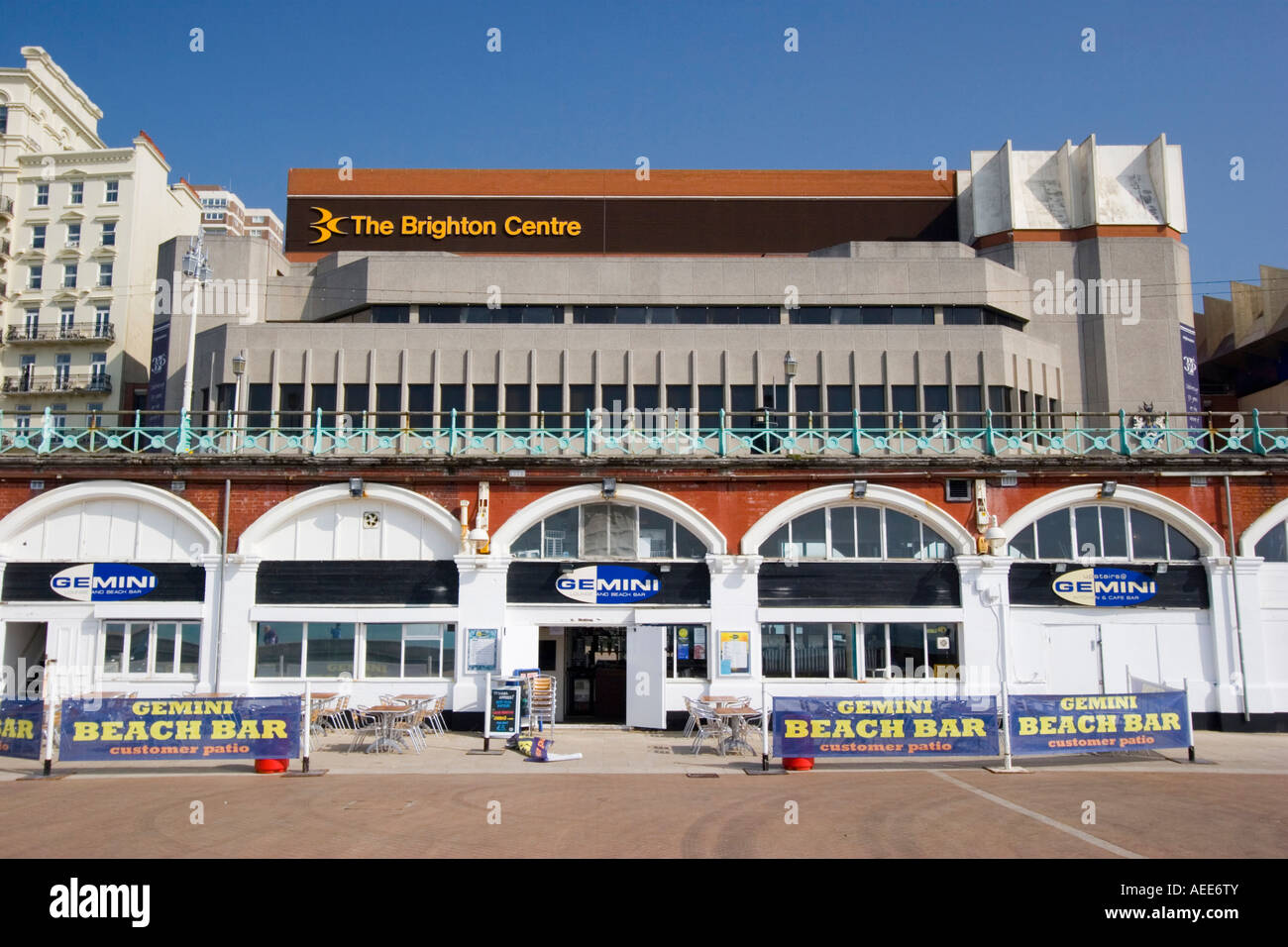The Brighton Centre on the sea front Brighton Stock Photo