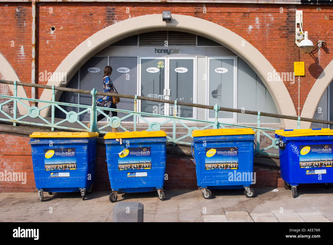Rubbish bins on the seafront in Brighton East Sussex Stock Photo Alamy