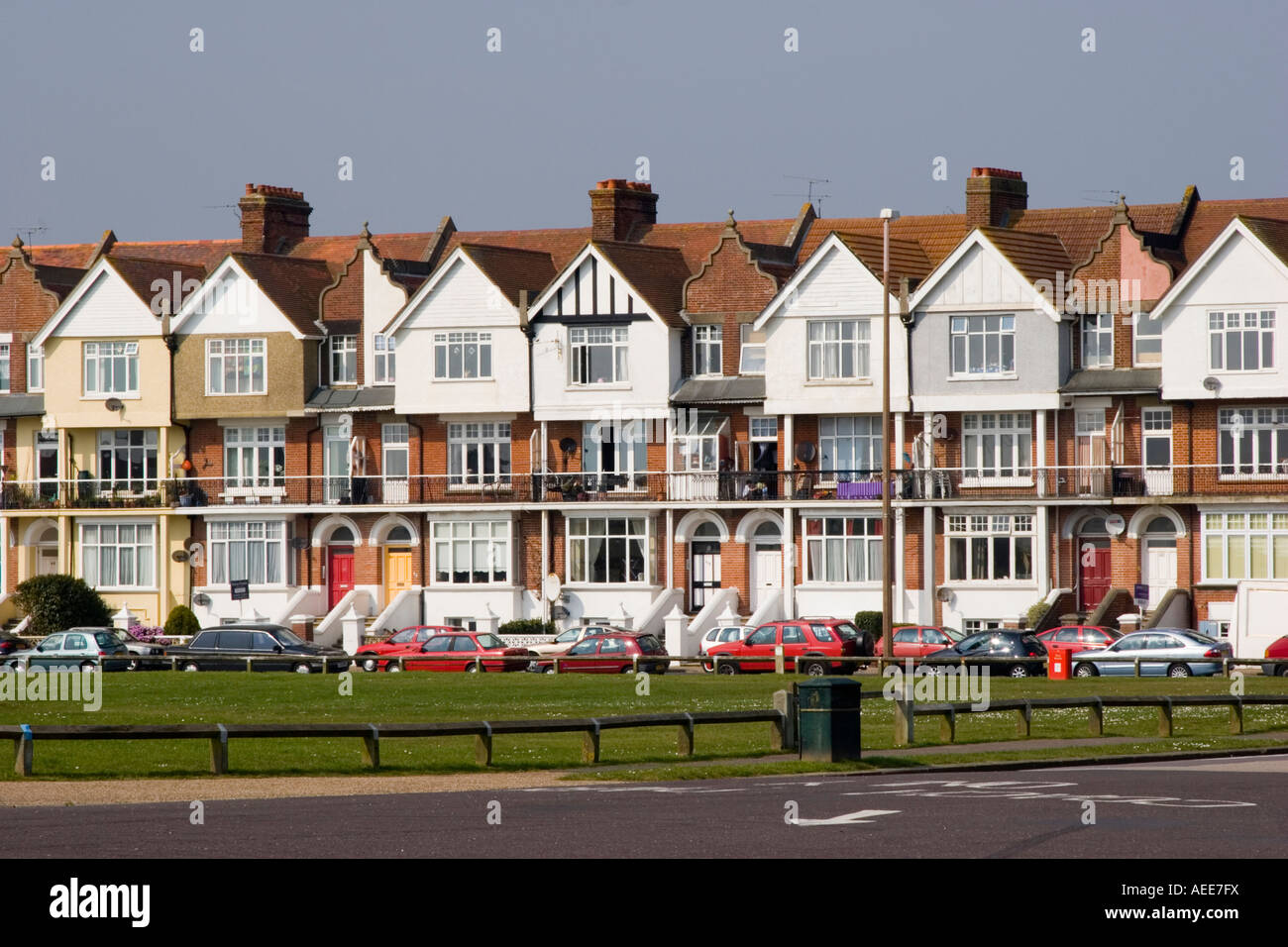 Seafront properties in Littlehampton West Sussex Stock Photo Alamy