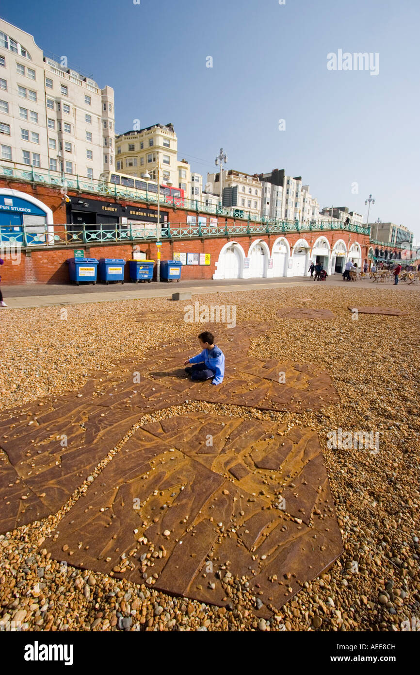 Sculpture on the beach in Brighton Stock Photo Alamy