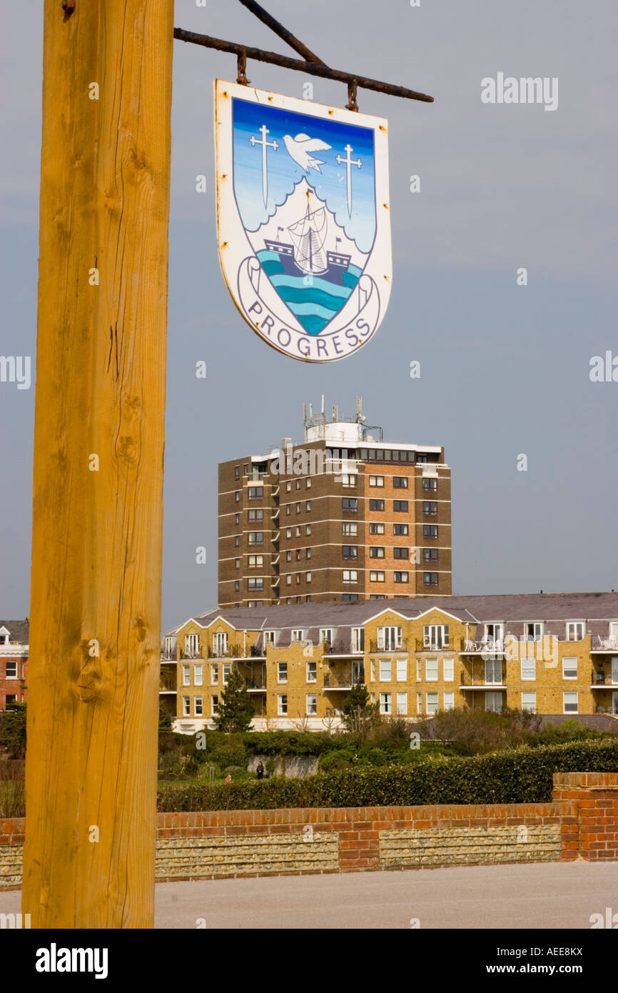 Sign and flats in Littlehampton West Sussex Stock Photo Alamy