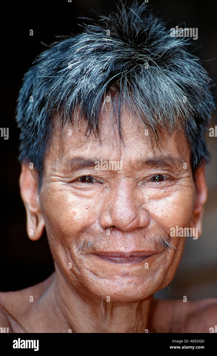 Punan man Borneo Sarawak Gunung Mulu NP Malaysia Stock Photo